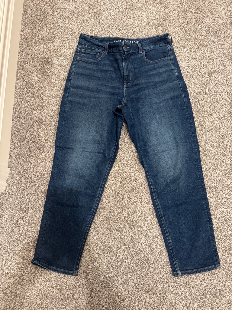 American Eagle Outfitters Dark Blue Curvy Mom Jeans